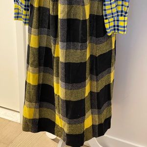 Diane Von Fursternberg Yellow Plaid Skirt